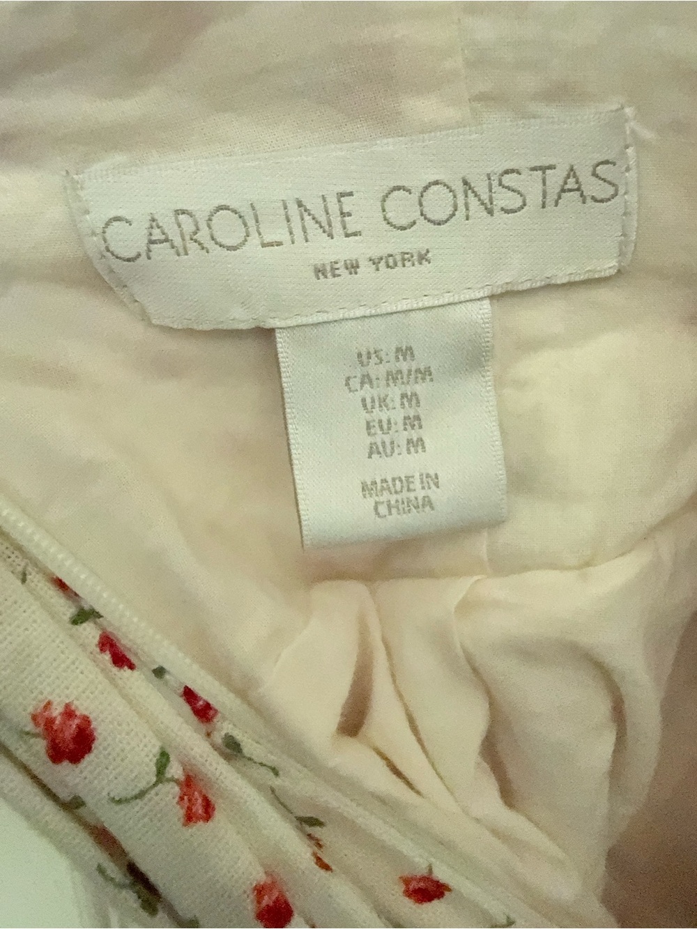 Caroline Constas White Midi Dress with Red Floral Print - Picture 4 of 5